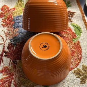 Royal Norfolk Vibrant Pumpkin Orange Bowls  set of 2